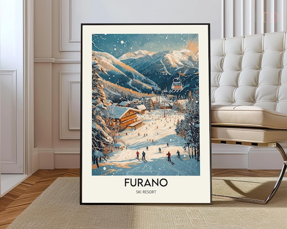Furano Ski Resort Travel Poster, Japan