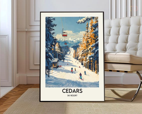 Cedars Ski Resort Poster Wall Art Print Photo Lebanon