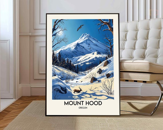 Mount Hood Poster Wall Art Print Photo Oregon Timberline Trail