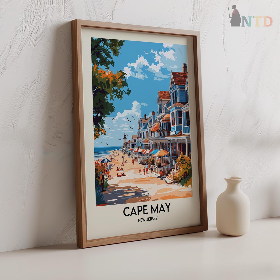 Cape May New Jersey Victorian Beach Town Boardwalk Travel Poster - Image 2
