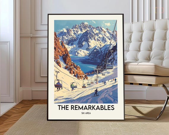 The Remarkables Ski Resort Poster Wall Art Print Photo