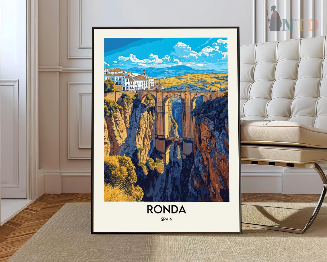 Ronda Spain Travel Print Wall Decor Poster Prints Art Illustration