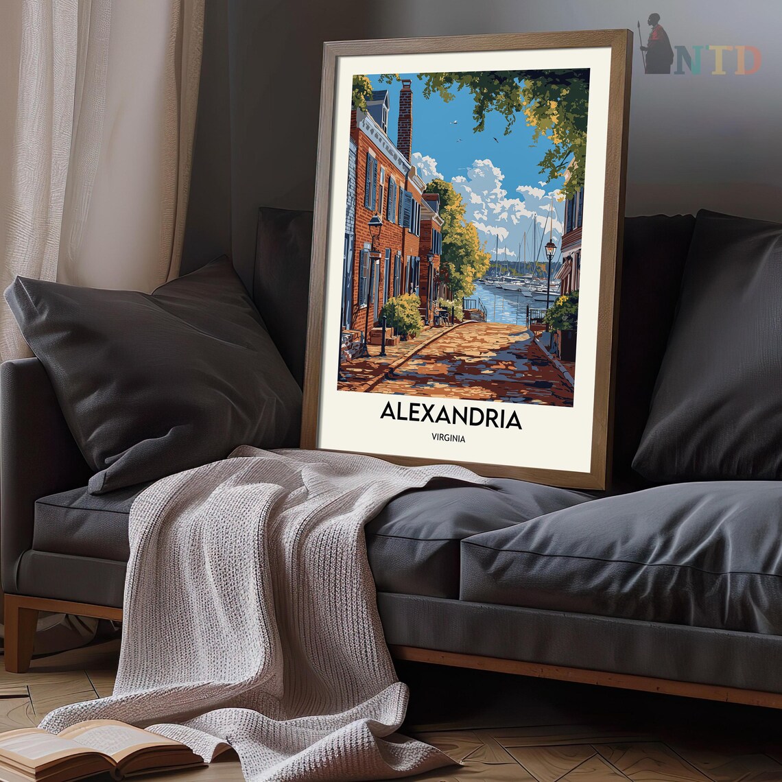 Alexandria Virginia Old Town Cobblestone Harbor Vintage Poster - Image 3