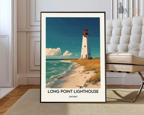 Long Point Lighthouse Poster Wall Art Print Photo Nova Scotia