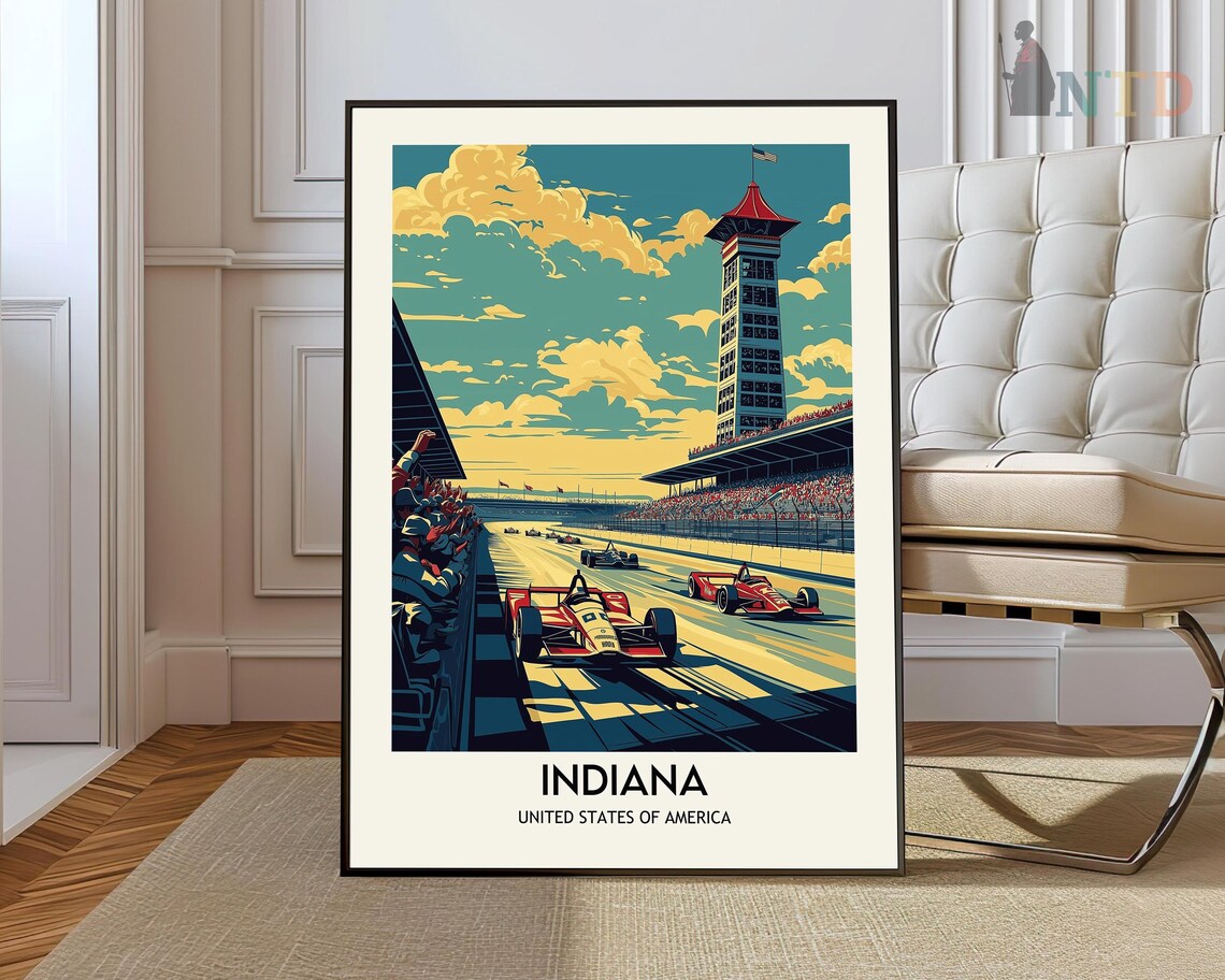 Indiana Travel Poster, Indiana State Wall Art Print