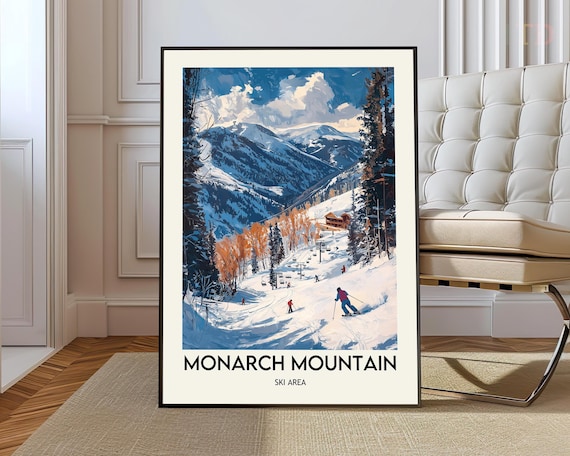 Monarch Mountain Colorado Ski Area Snowy Slopes Skiers Travel Poster