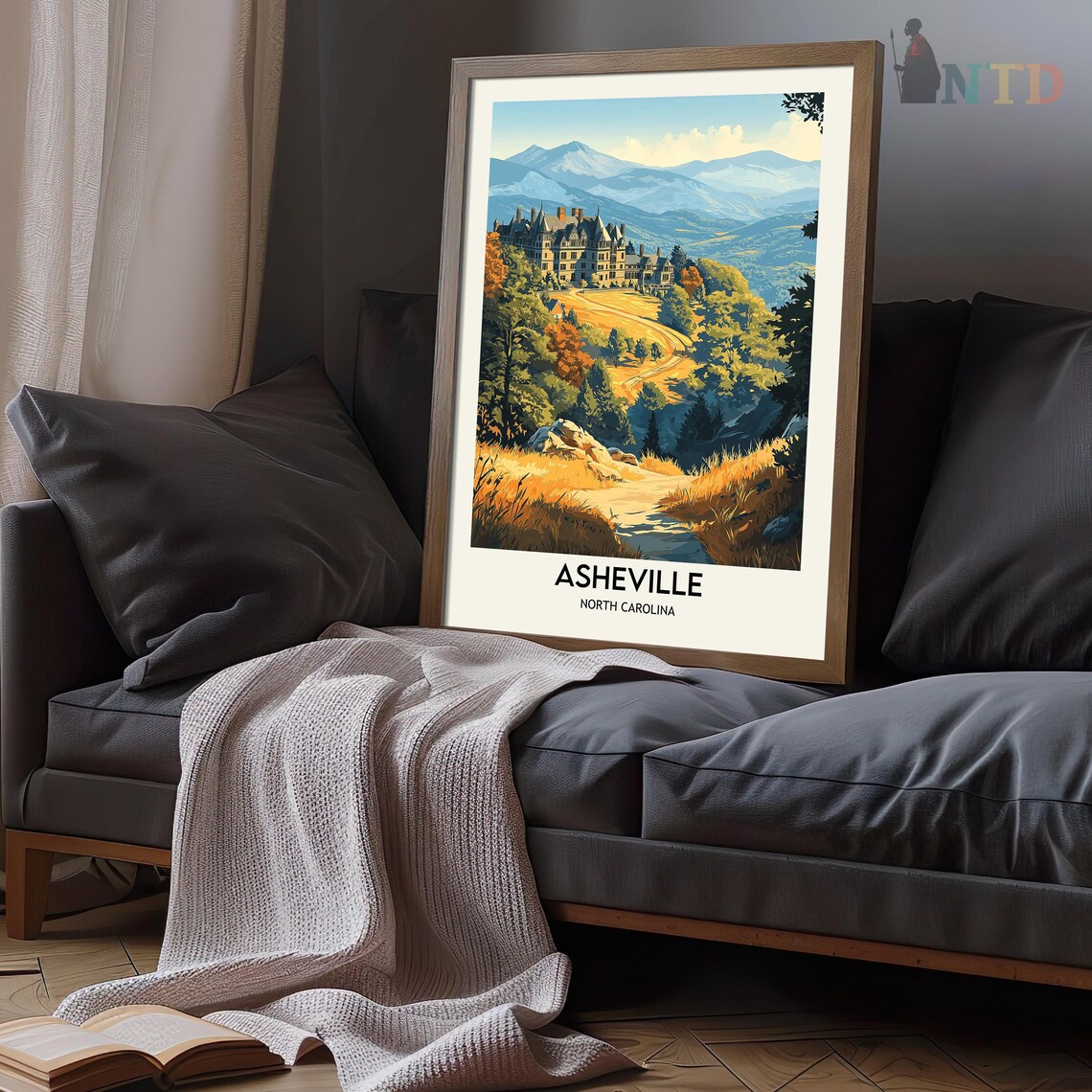 Asheville North Carolina Estate Autumn Blue Ridge Travel Poster - Image 3