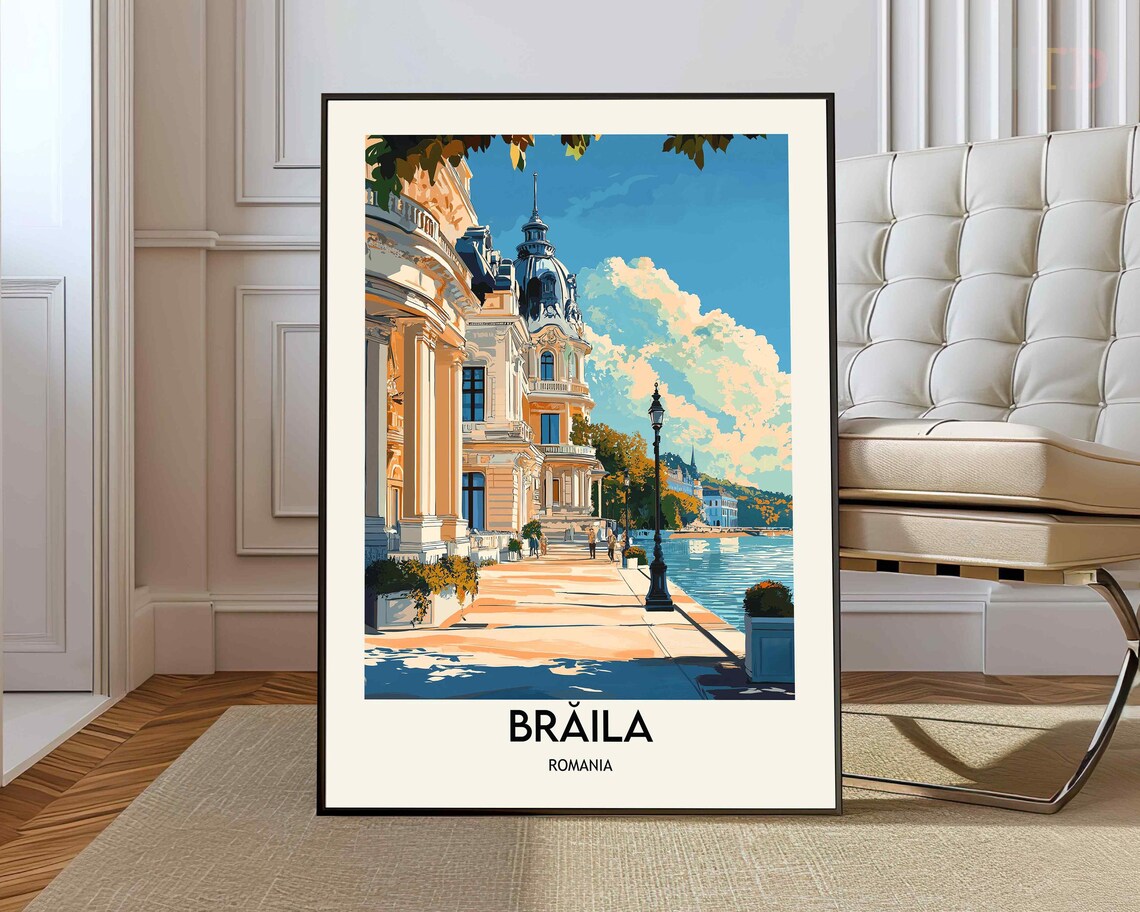 Braila Romania Danube Promenade Historic Architecture City Poster