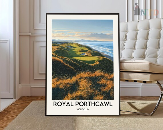 Royal Porthcawl Golden Dunes Fairway Links Style Golf Poster