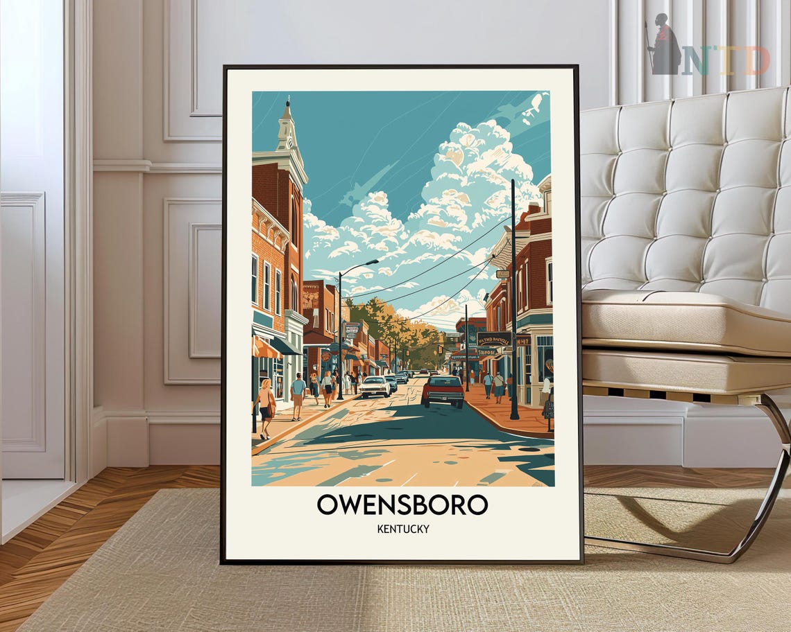 Owensboro Kentucky Historic Main Street Summer Afternoon Poster