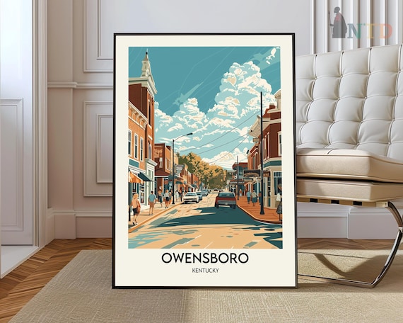 Owensboro Kentucky Historic Main Street Summer Afternoon Poster