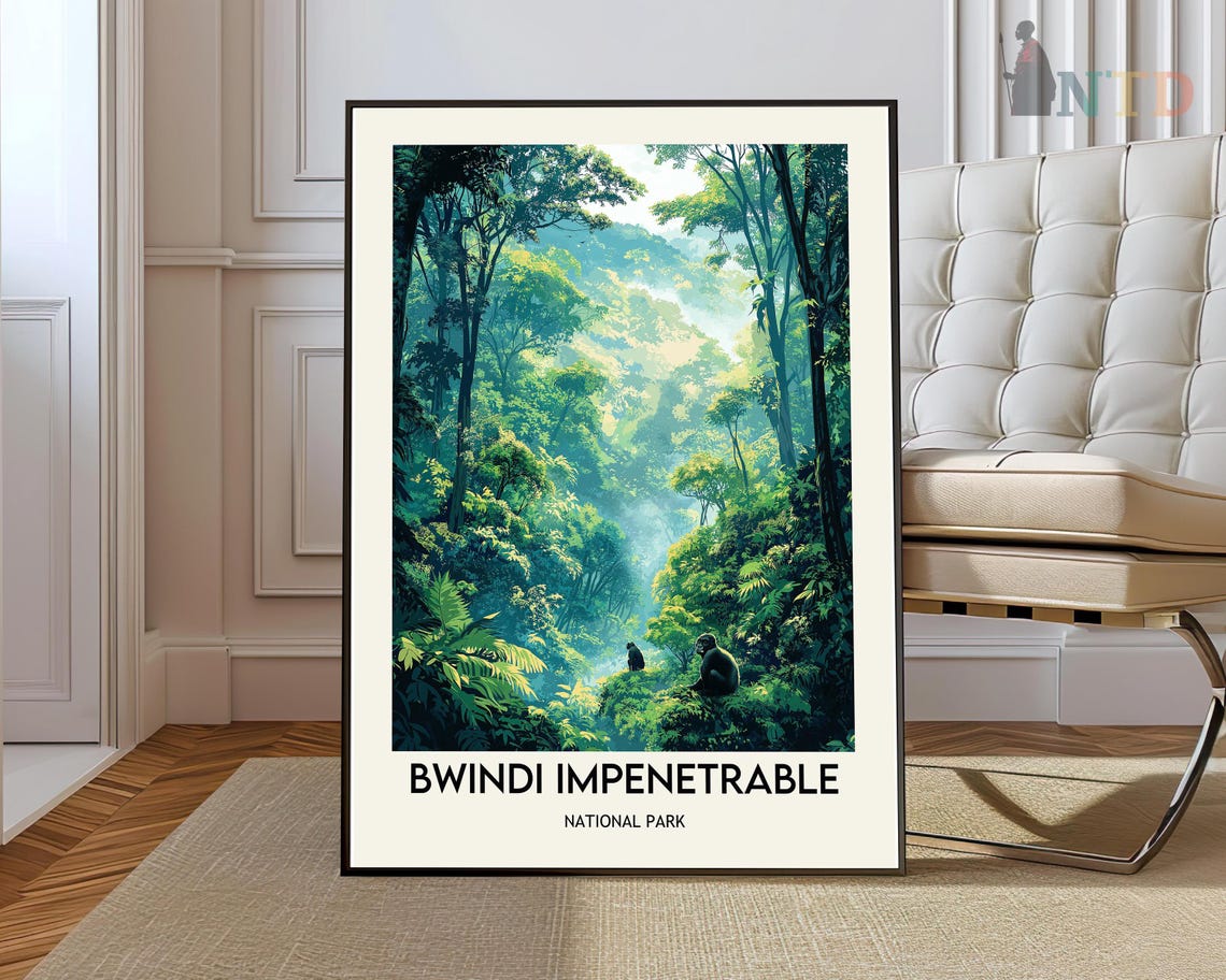 Bwindi Impenetrable National Park Uganda Rainforest Travel Poster