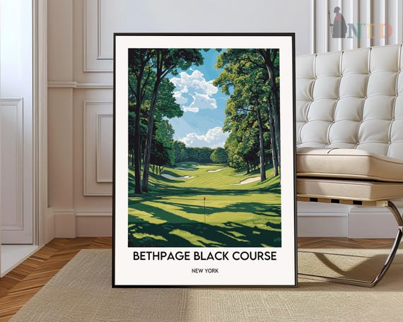 Bethpage Black Golf Course Poster Wall Art Print Photo Long Island