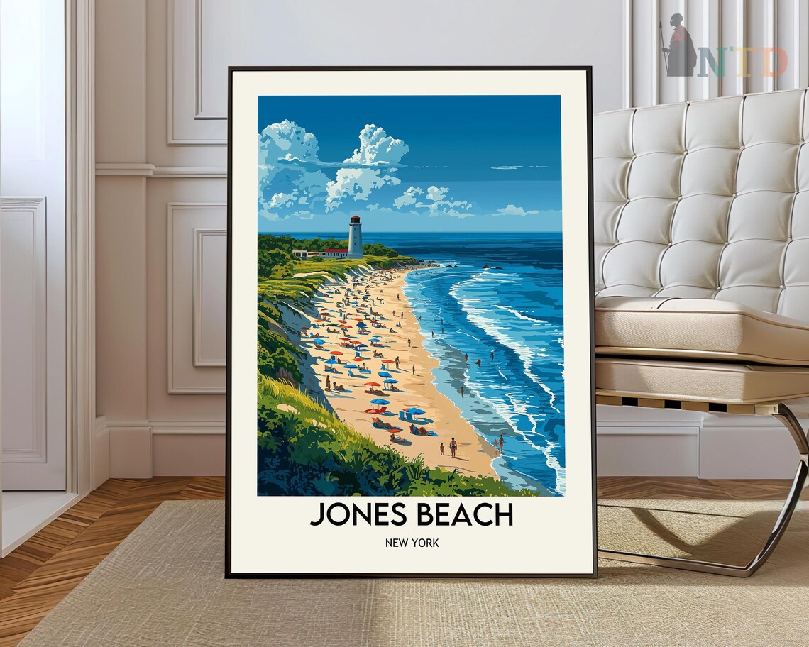 Jones Beach New York Travel Poster, Wall Art Print