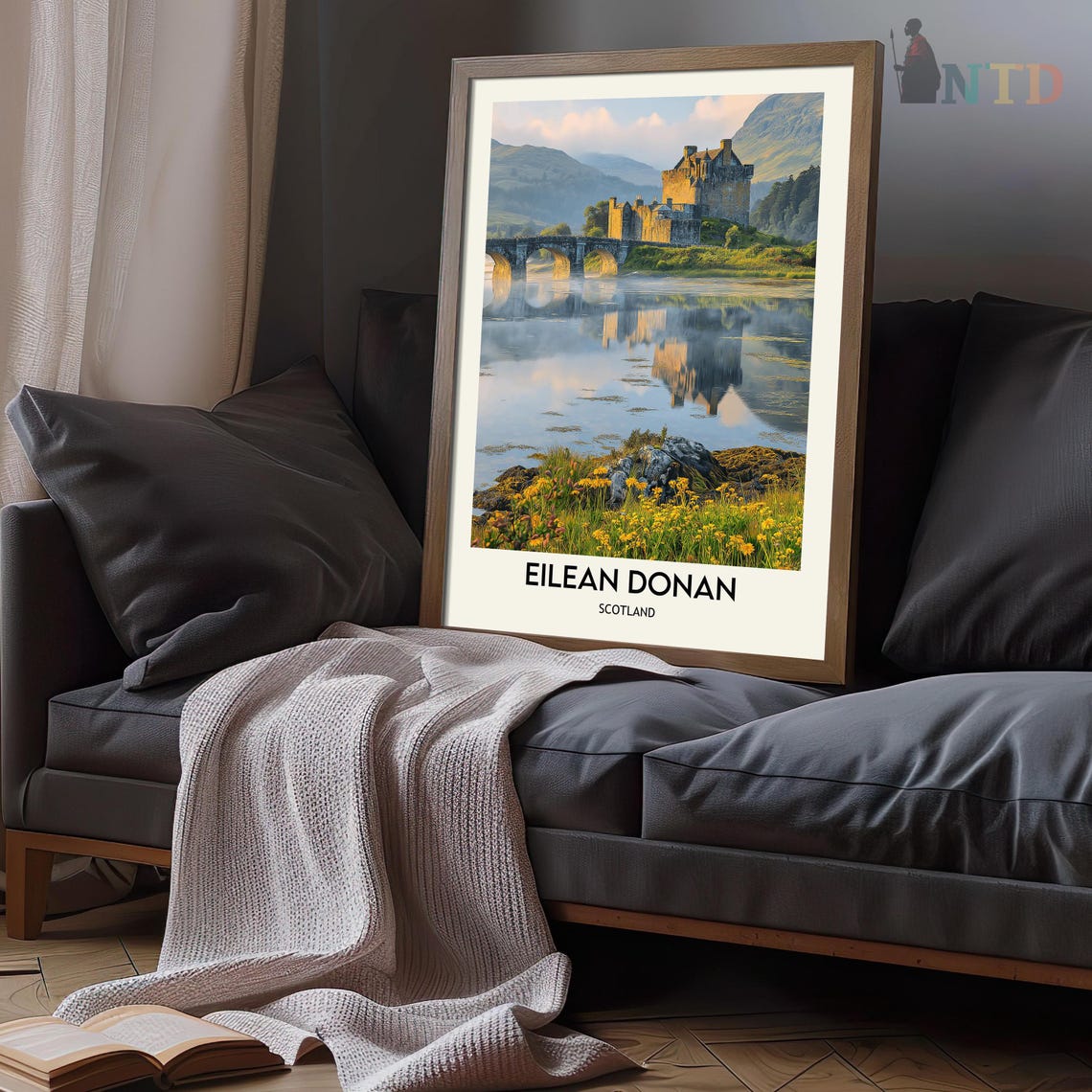 Eilean Donan Castle Art Print Eilean Donan Castle Wall Travel Poster England Wall Decor Eilean Donan Castle Wall Art Hang England Print - Image 3