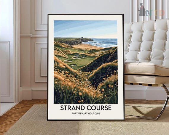 Strand Poster Wall Art Print Golf Photo Travel Course Map