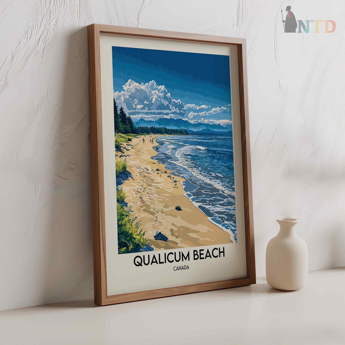 Qualicum Beach Canada Pacific Shoreline Mountain View Poster - Image 2