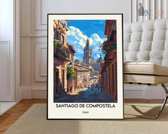 Santiago De Compostela Poster Wall Art Print