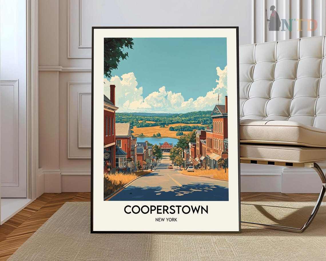 Cooperstown Main Street Sloping Down Toward Otsego Lake Poster