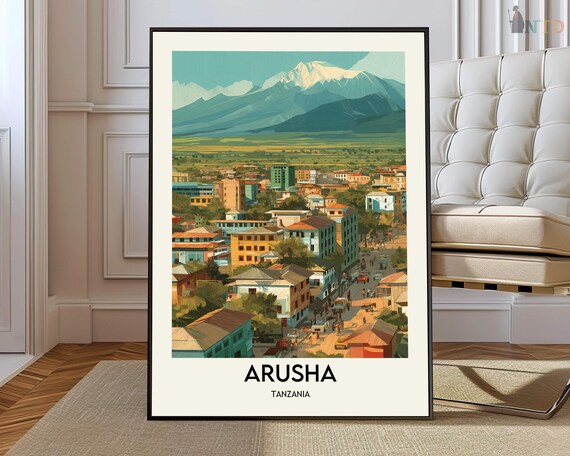 Arusha Tanzania Geometric City Map Modern Abstract Travel Print