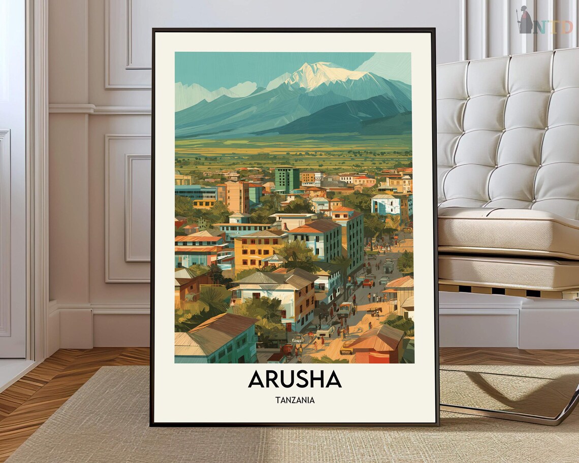 Arusha Tanzania Geometric City Map Modern Abstract Travel Print