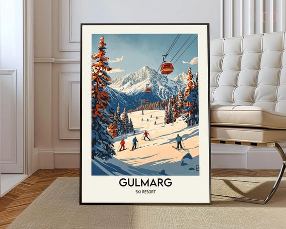 Gulmarg Ski Resort Poster Wall Art Print Photo