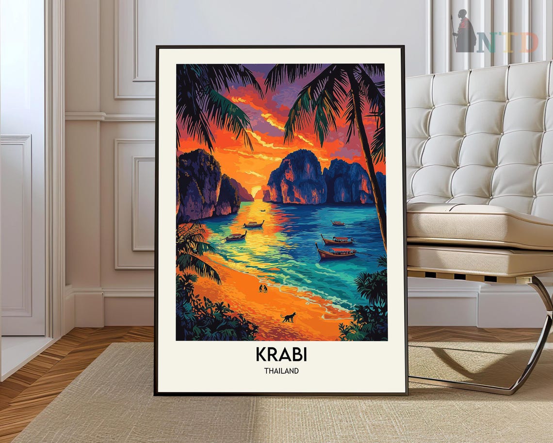 Krabi Thailand Thailand Travel Thailand Art Thailand Poster Thailand Print Thailand Wall Art Thailand Wall Decor Krabi Poster