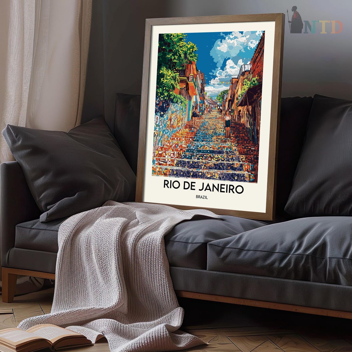 Rio de Janeiro Brazil Selaron Steps Colorful Mosaic Tile Art Poster - Image 3