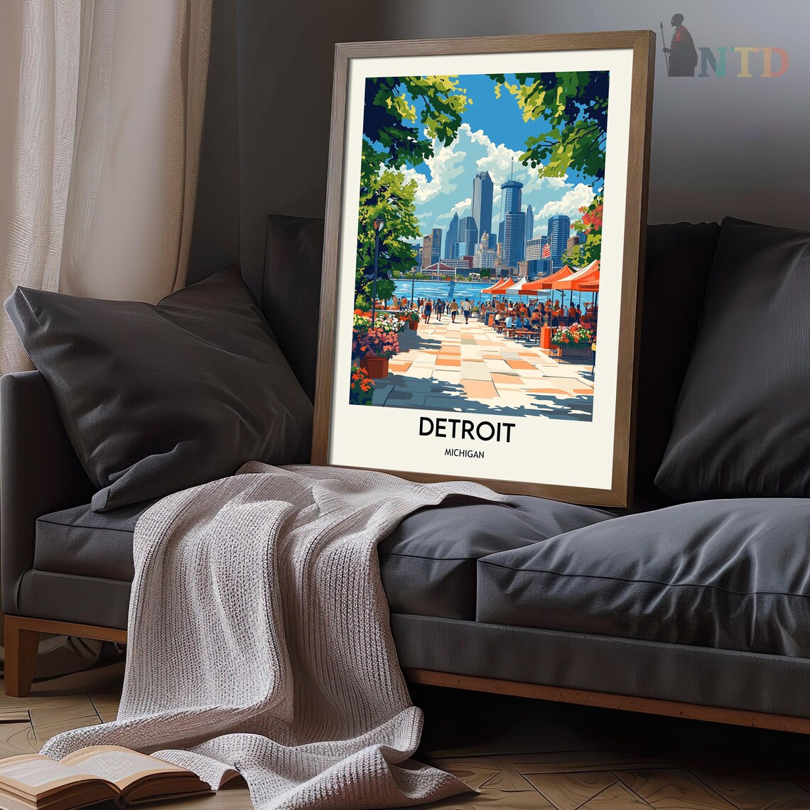 Detroit Poster Print, Michigan City Wall Art - Image 3