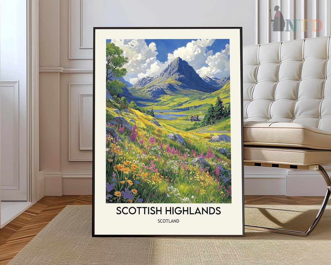 Scottish Highlands Scotland Mountain Wildflower Meadow Poster