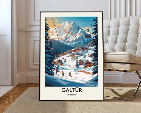 Galtr Ski Resort Poster Wall Art Print Photo Austria