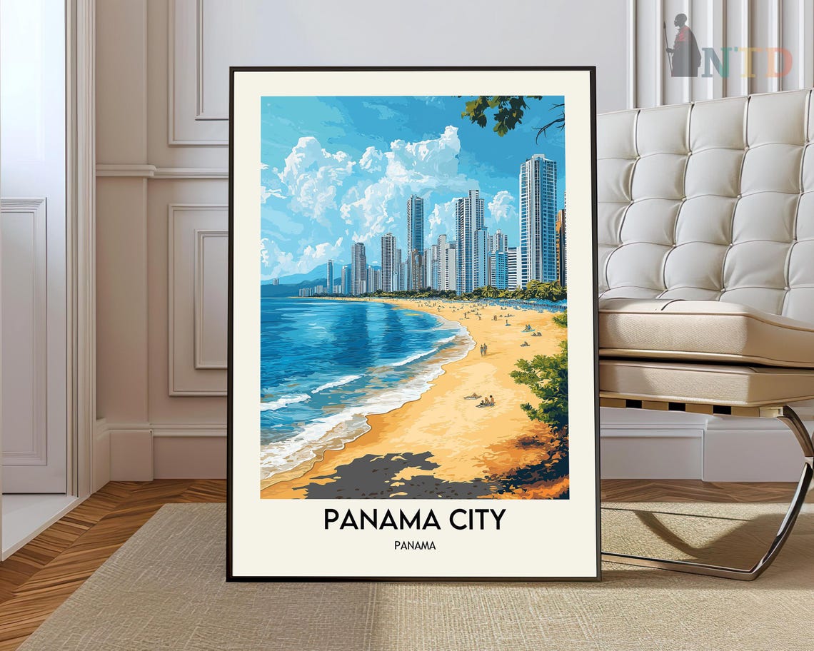 Panama City Print Wall Art Poster Photo Canal
