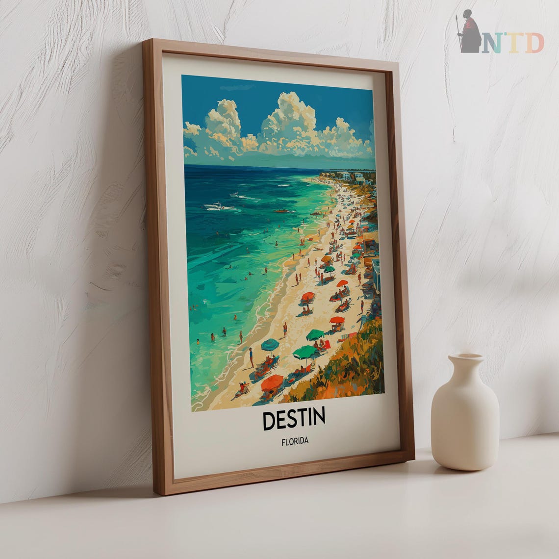 Destin Florida White Sand Beach Umbrellas Emerald Coast Day Poster - Image 2