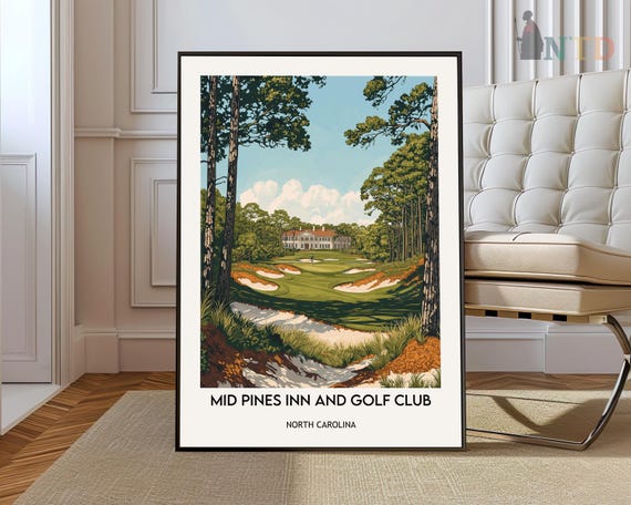 Mid Pines Inn Golf Club Poster Wall Art Print Photo