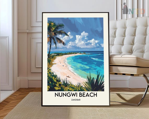 Nungwi Beach Poster Wall Art Print Photo Zanzibar