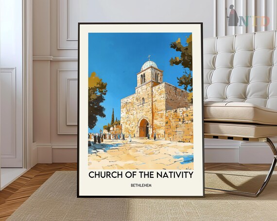 Church Of The Nativity Bethlehem Historic Landmark Travel Poster