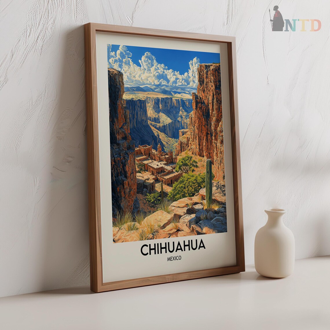Chihuahua Mexico Canyon Village Cliff Valley River Sunset Poster - Image 2
