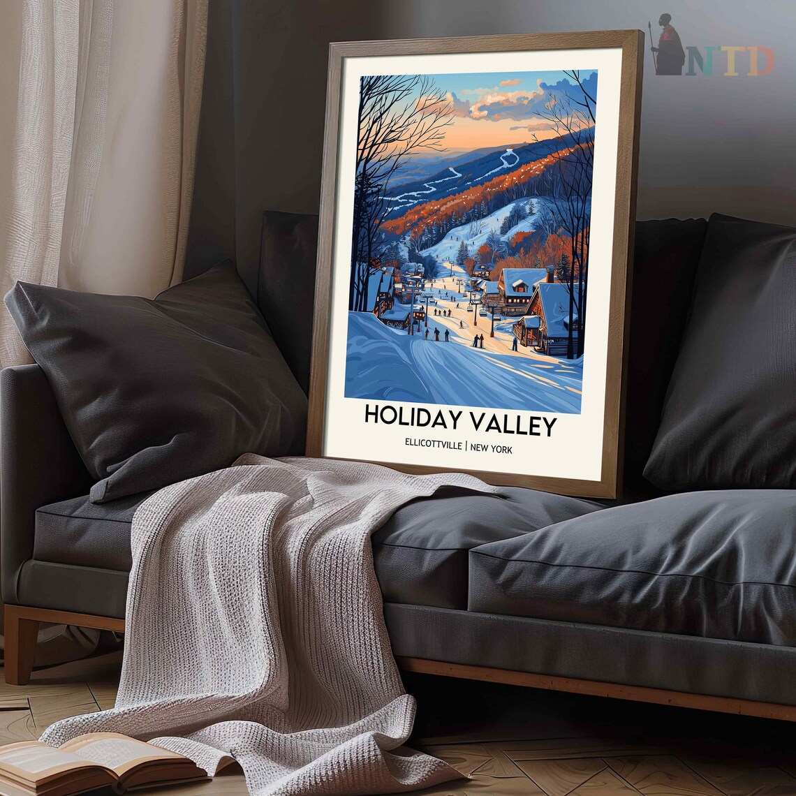 Holiday Valley New York Ellicottville Ski Resort Sunset Poster - Image 3