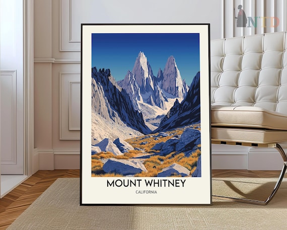 Mount Whitney California Sierra Nevada Peak Granite Travel Poster
