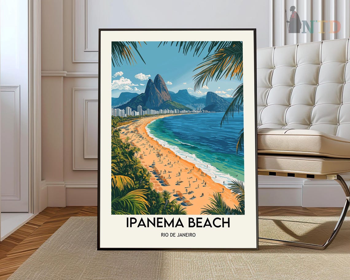 Ipanema Beach Rio de Janeiro Brazil Dois Irmaos Peaks Poster
