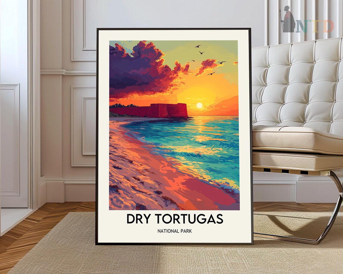 Dry Tortugas National Park Fort Jefferson Sunset Beach Poster