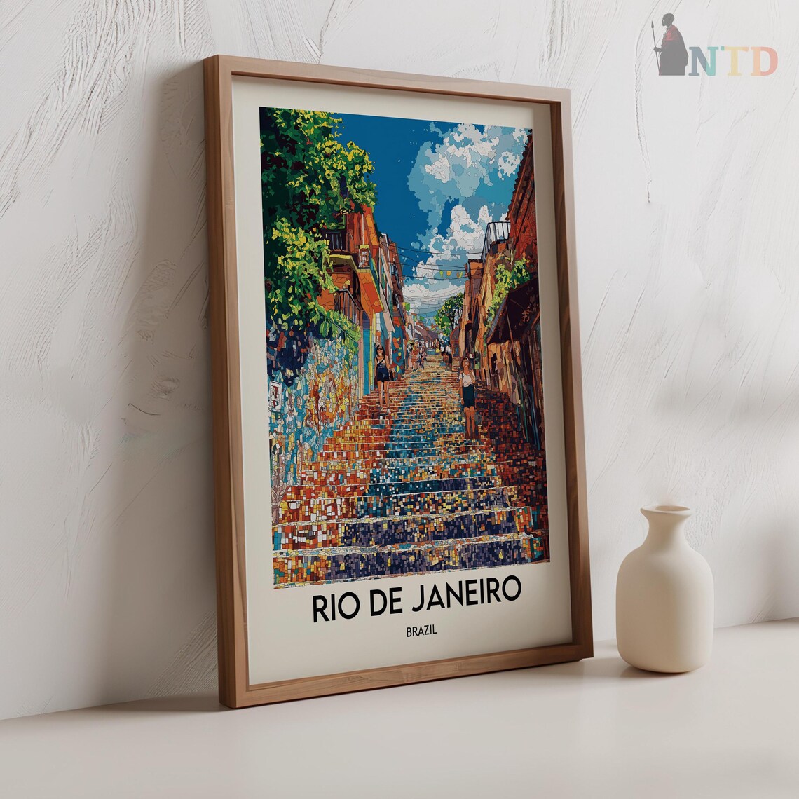 Rio de Janeiro Brazil Selaron Steps Colorful Mosaic Tile Art Poster - Image 2