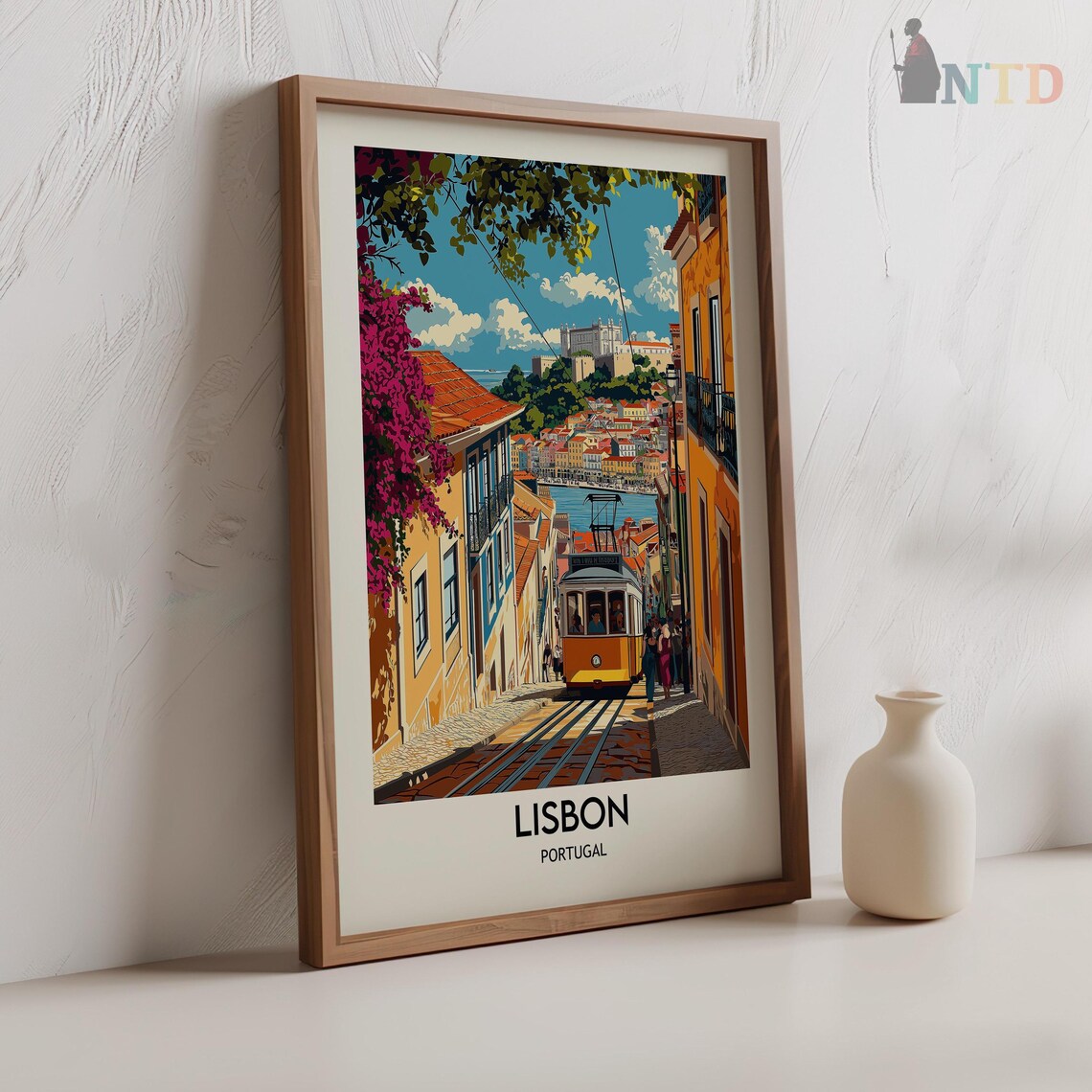 Lisbon, Portugal Travel Poster, City Skyline Art - Image 2