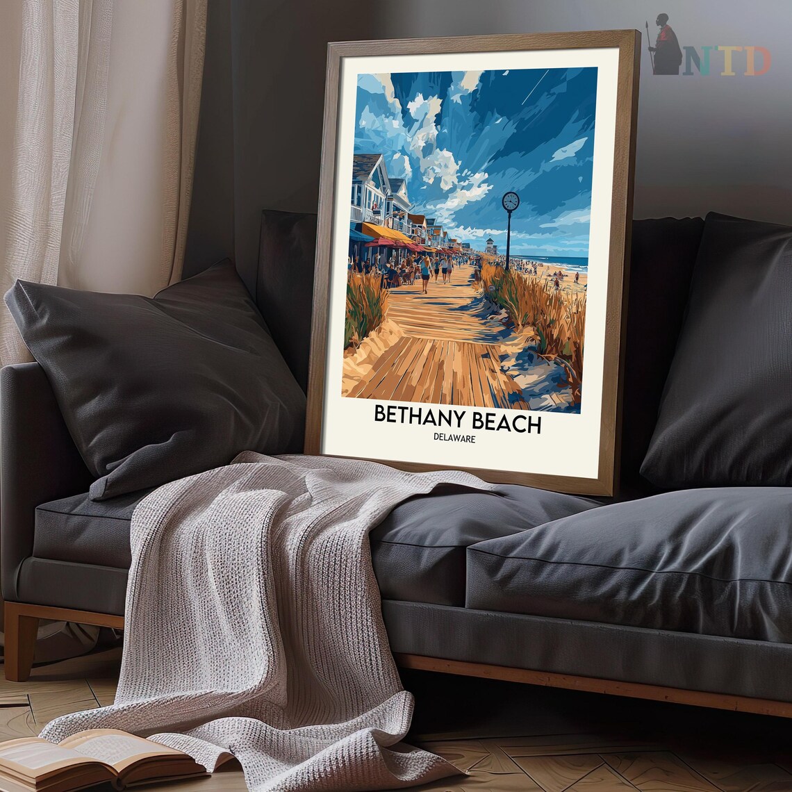 Bethany Beach Delaware Wooden Boardwalk Seaside Travel Poster - Image 3