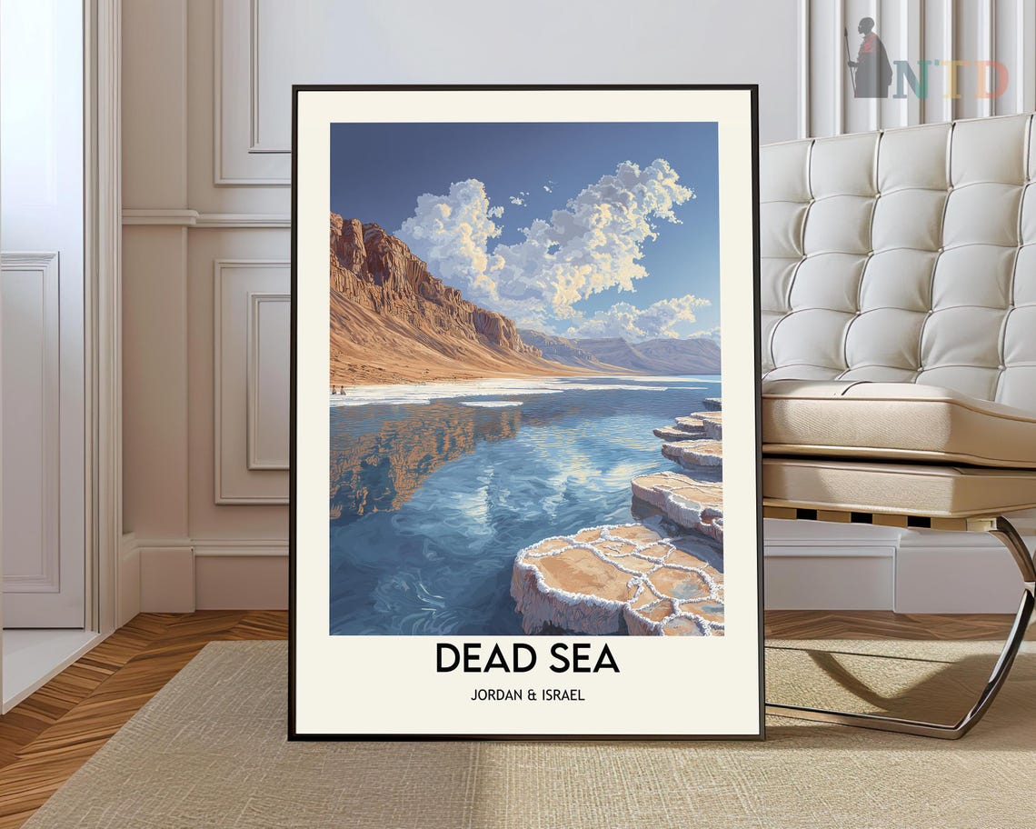 Dead Sea Jordan and Israel Poster Salt Formations Desert Landscape