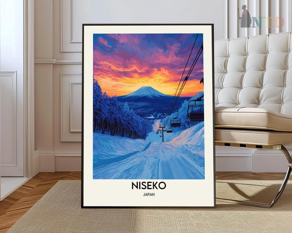 Niseko Travel Print Wall Art Hanging Home Dcor Gift Lovers Ski Lover Skiing