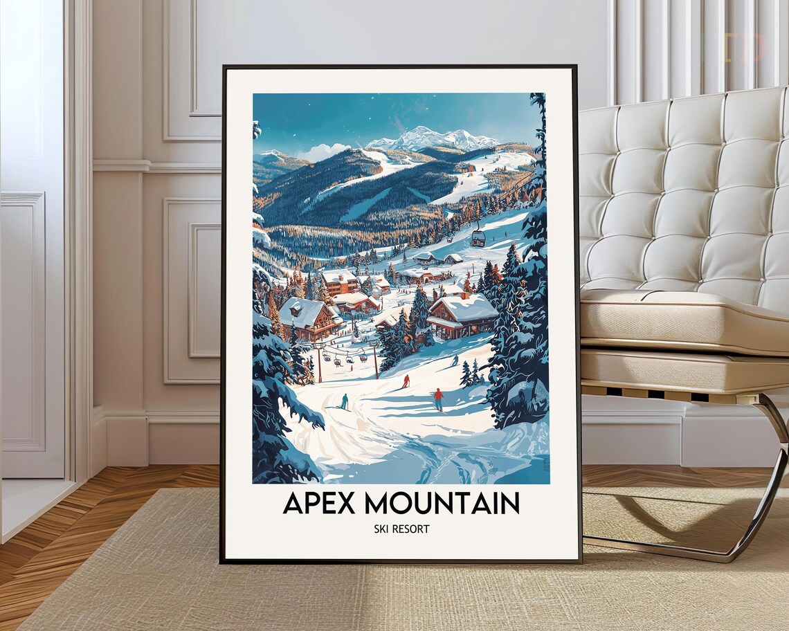 Apex Mountain Ski Resort Golden Village Slopes Evening Poster