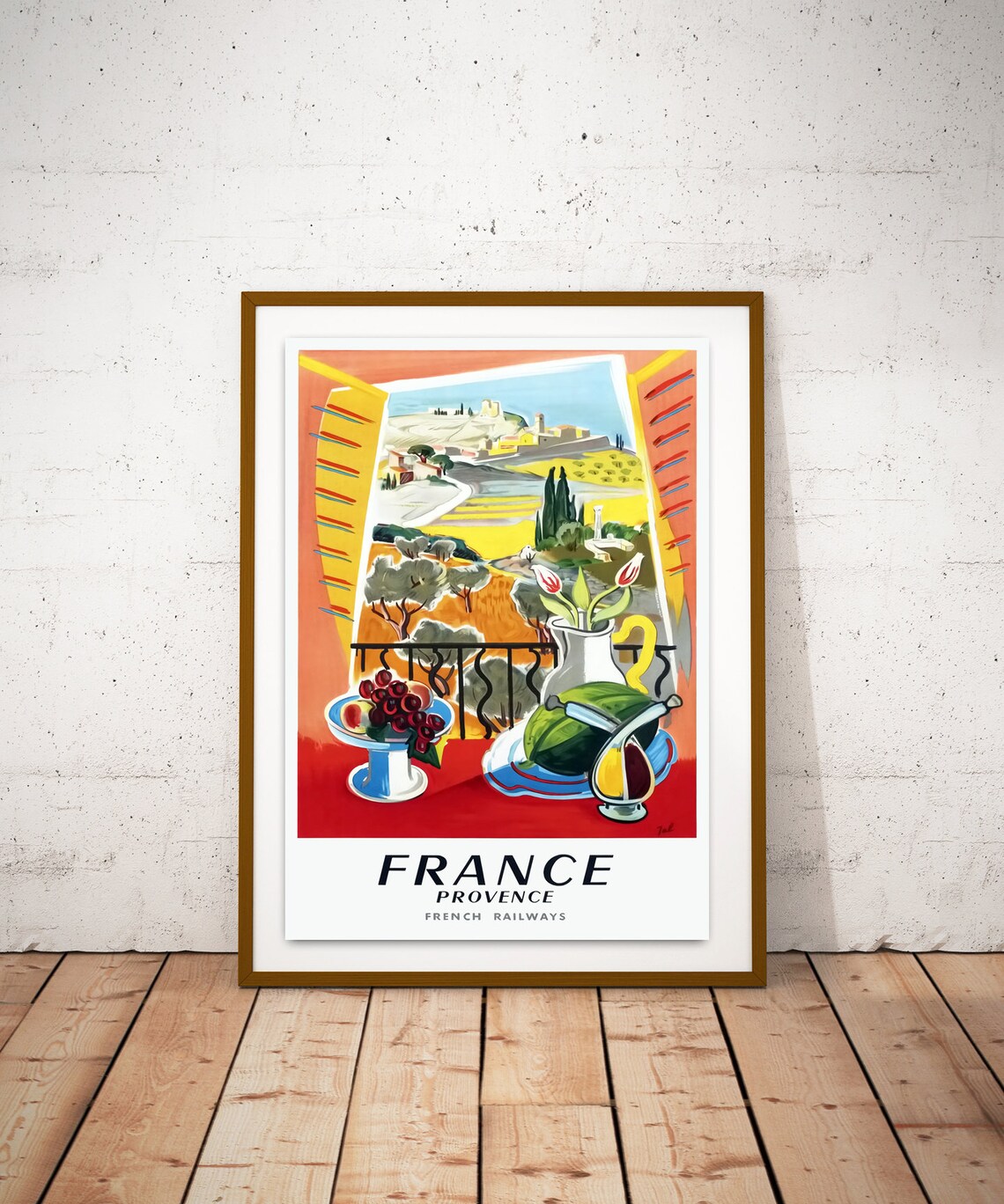 France Provence French Railways Vintage Travel Poster Window View