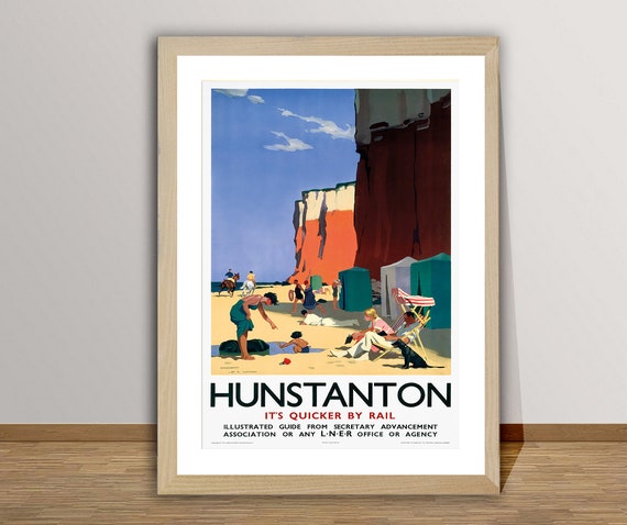 Hunstanton England Vintage Travel Poster Poster Paper Or Print Gift Idea Wall Decor