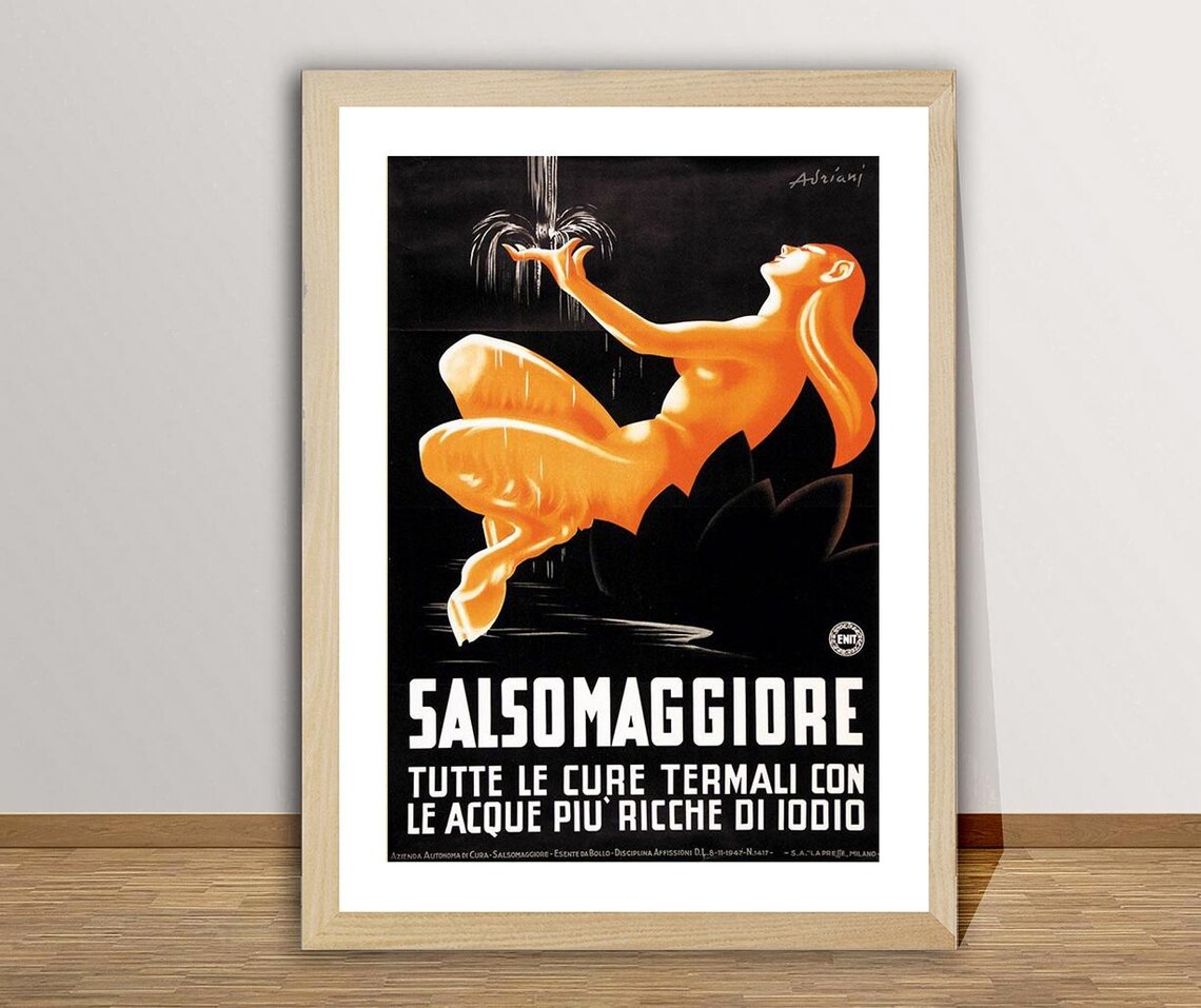 Salsomaggiore Italian Thermal Spa Vintage Advertising Poster